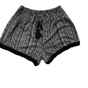 No Boundries Print Lounge Shorts black/white Large